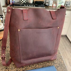 Portland leather crossbody tote